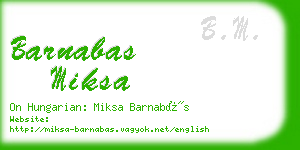 barnabas miksa business card